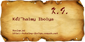 Kőhalmy Ibolya névjegykártya
